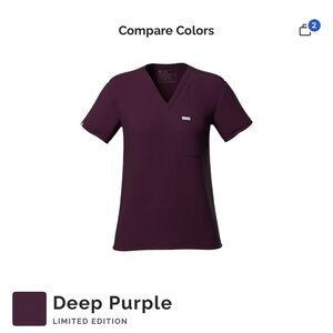 Figs Women's Short Sleeve Top in Rich Purple